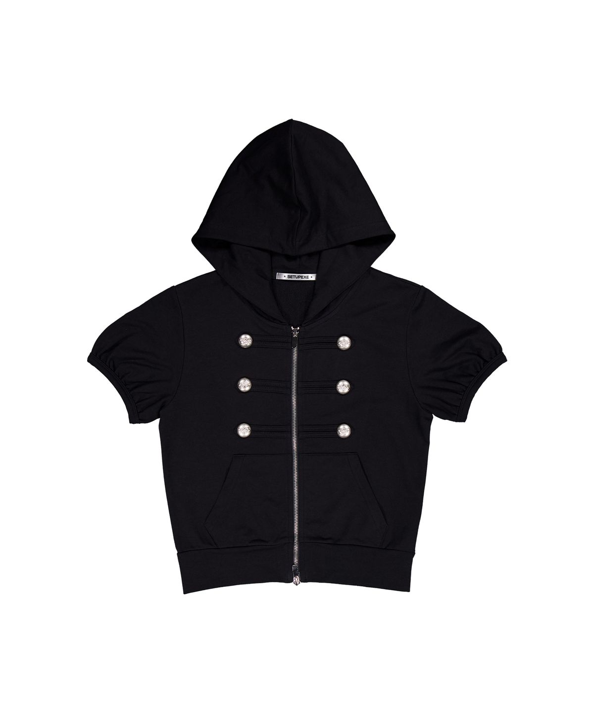 셋업이엑스이(SETUP-EXE) NAPOLEON HALF HOODIE / BLACK