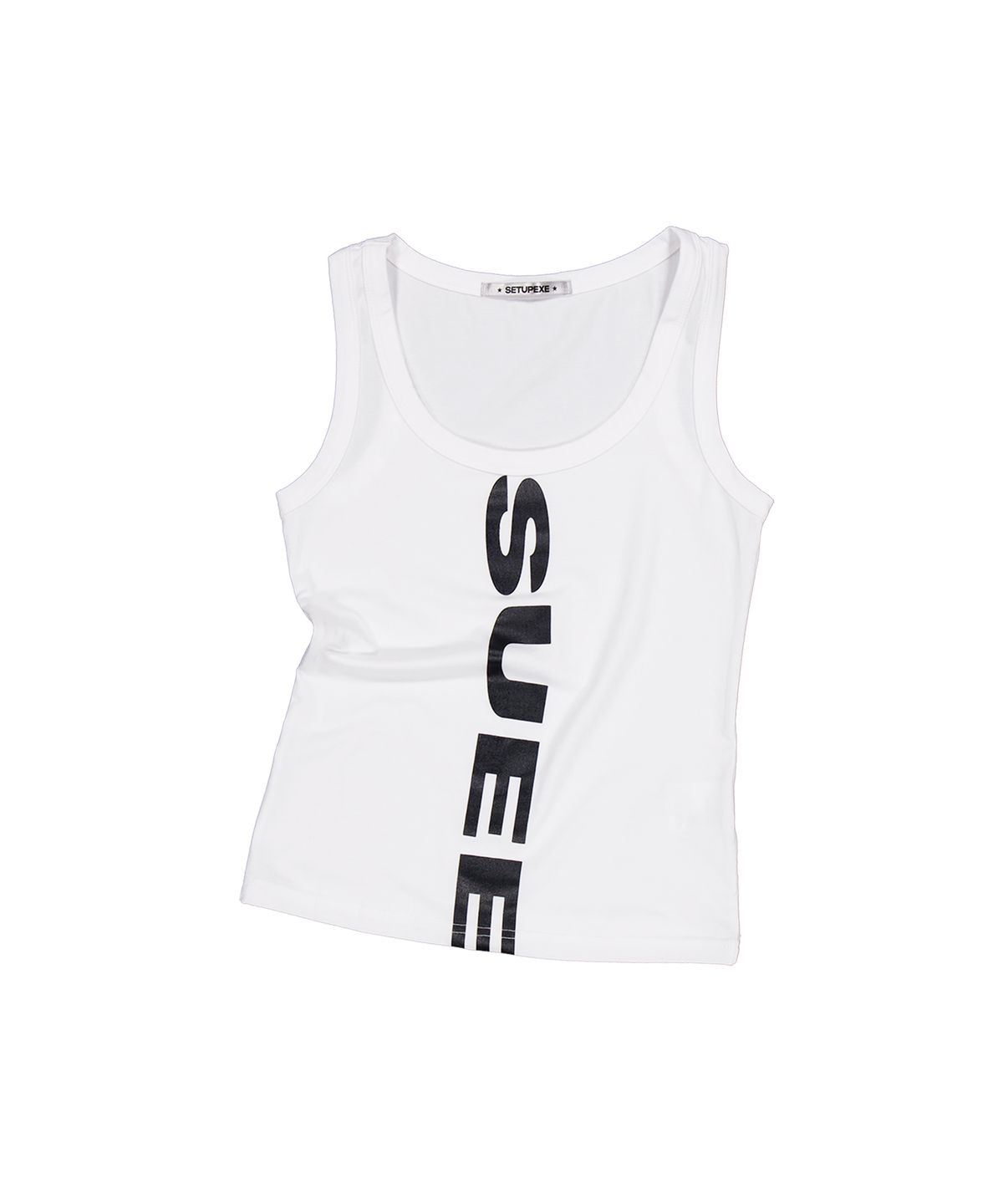 셋업이엑스이(SETUP-EXE) VERTICAL LOGO SLEEVELESS / WHITE