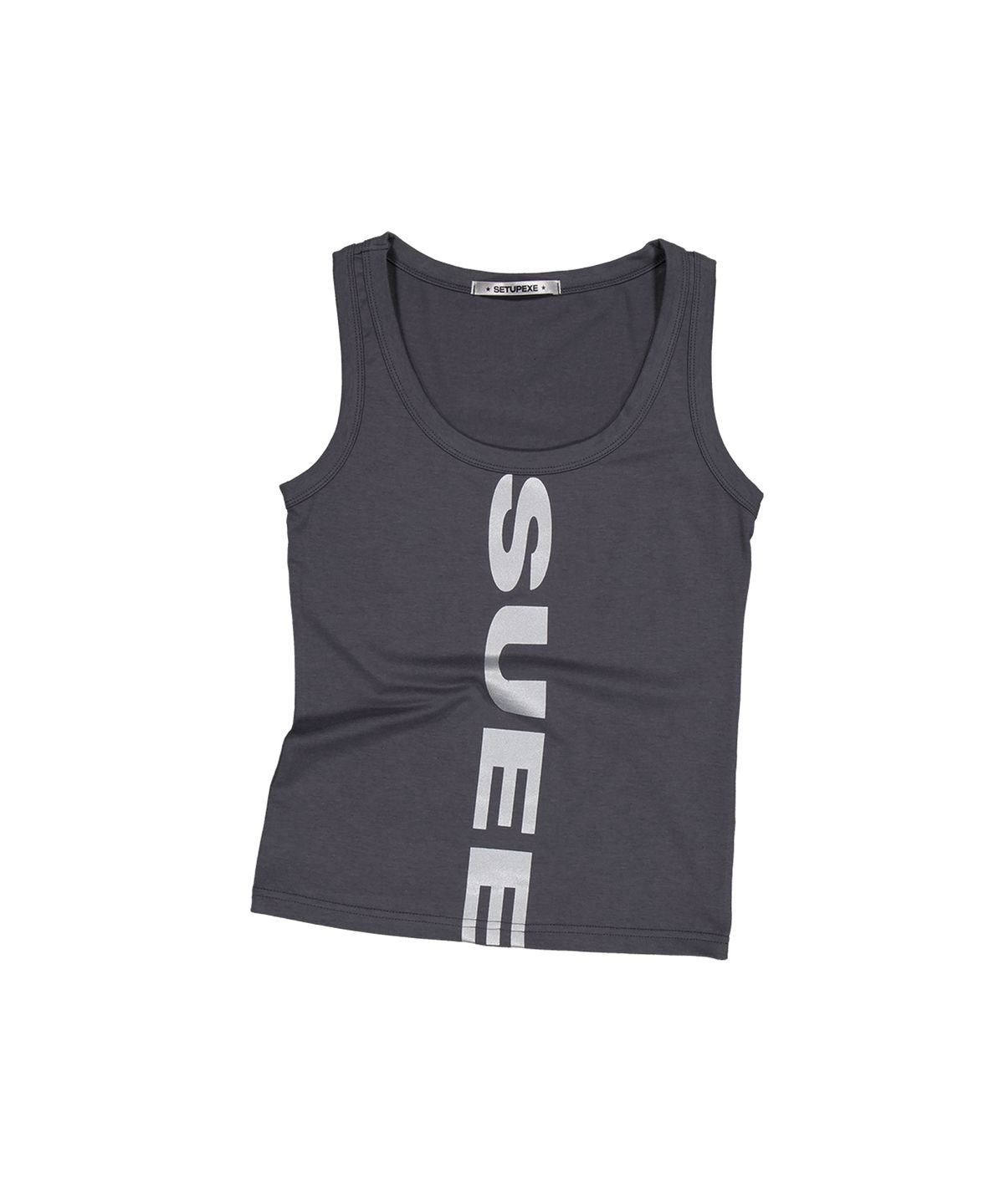 셋업이엑스이(SETUP-EXE) VERTICAL LOGO SLEEVELESS / CHARCOAL