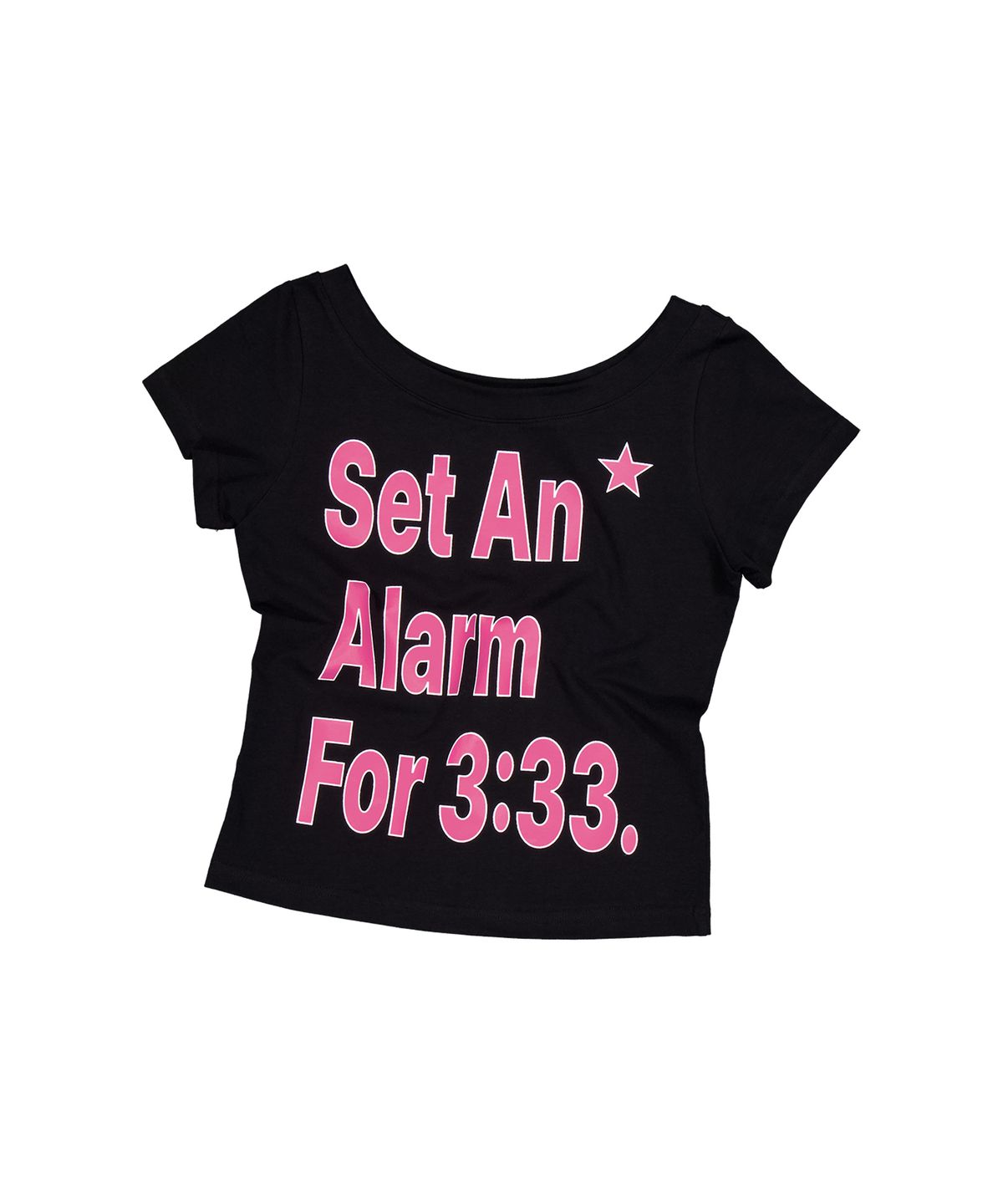 셋업이엑스이(SETUP-EXE) ALARM WIDE NECK TOP / BLACK