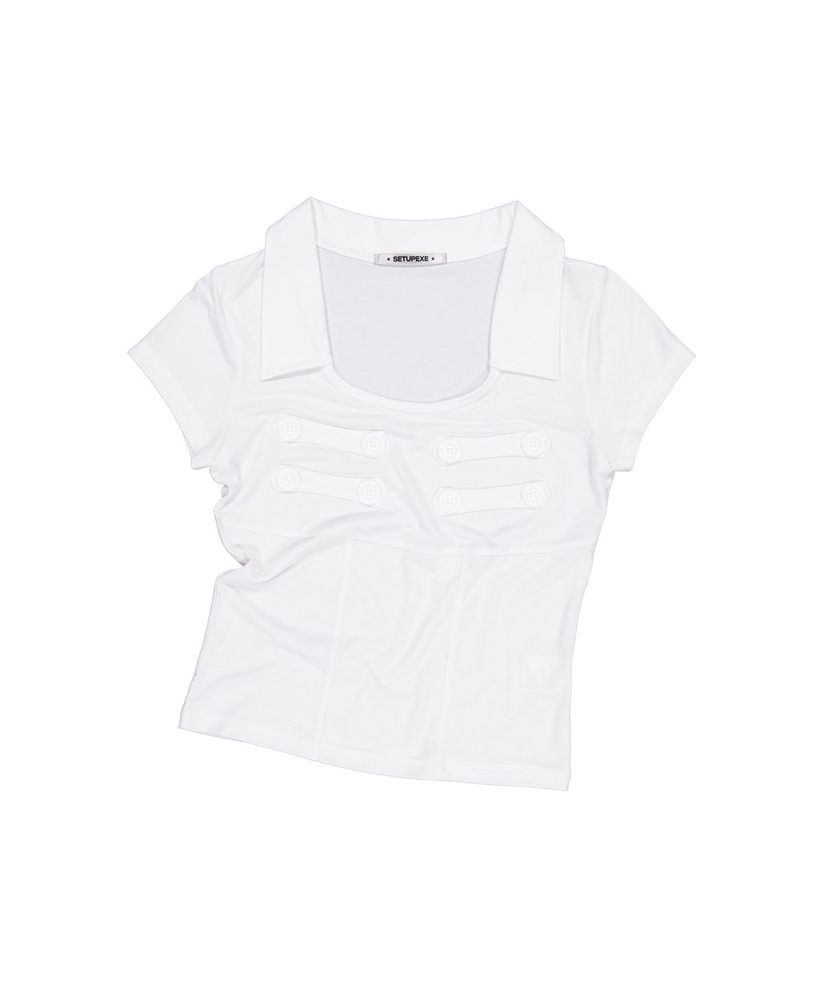 셋업이엑스이(SETUP-EXE) NAPOLEON COLLAR TOP / WHITE