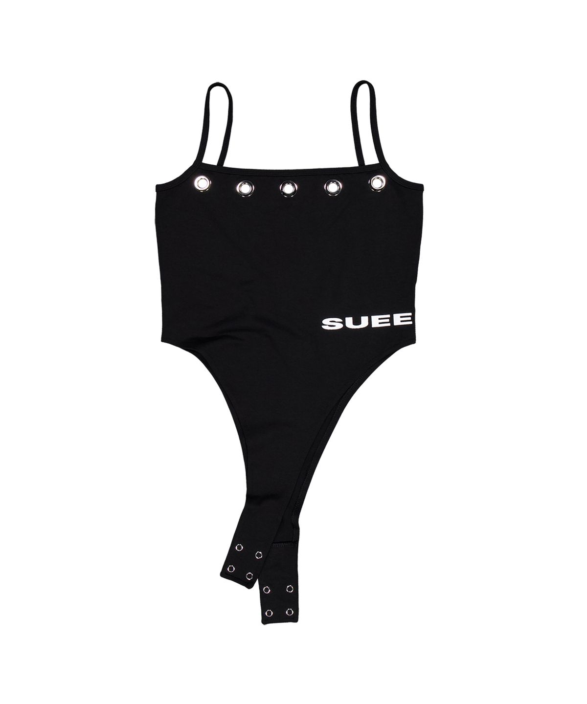 셋업이엑스이(SETUP-EXE) EYELET LOGO BODYSUIT / BLACK