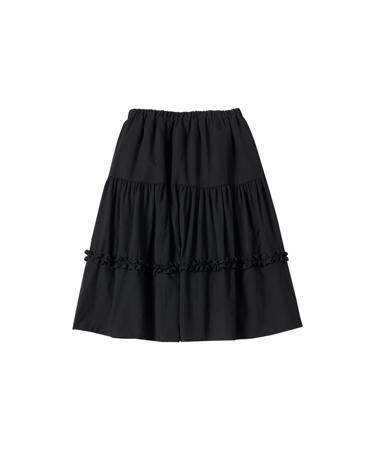 꼬모니노즈(COMONINOZ) W FRILL CANCAN SKIRT [BLACK]