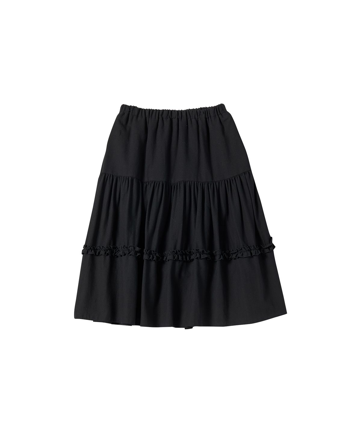 꼬모니노즈(COMONINOZ) W FRILL CANCAN SKIRT [BLACK]