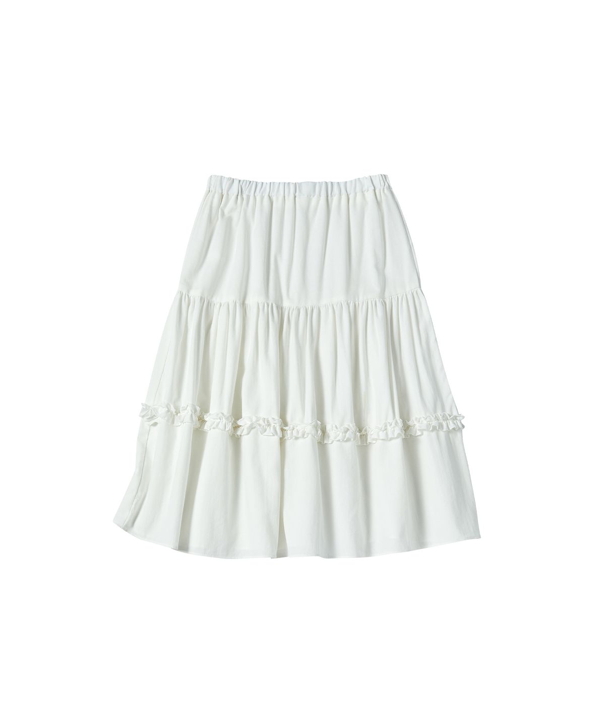 꼬모니노즈(COMONINOZ) W FRILL CANCAN SKIRT [IVORY]