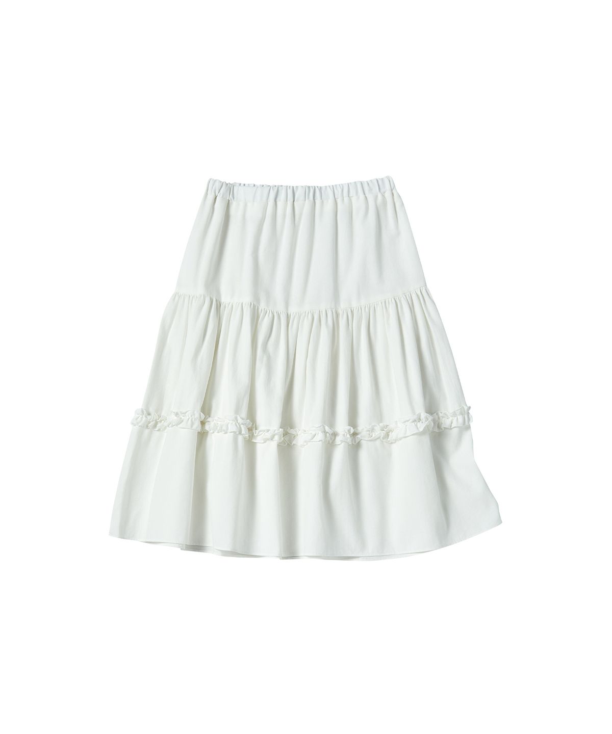 꼬모니노즈(COMONINOZ) W FRILL CANCAN SKIRT [IVORY]
