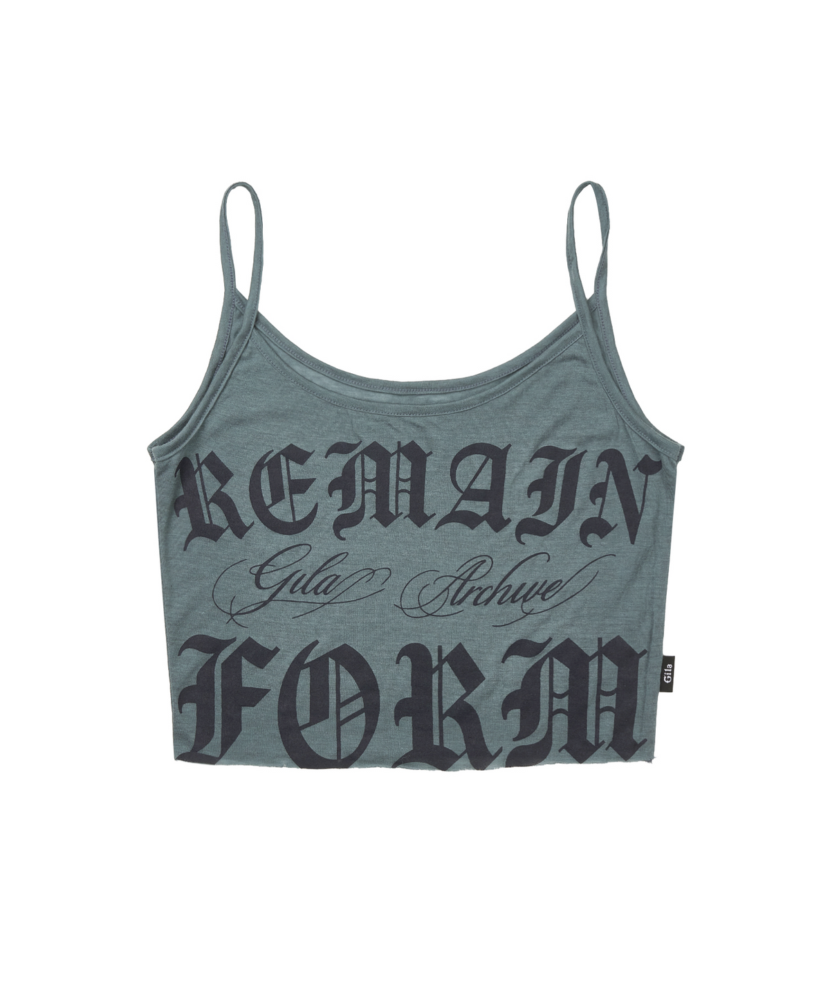 길라아카이브(GILAARCHIVE) RAW CUT-OFF CROP TANK TOP_GREEN