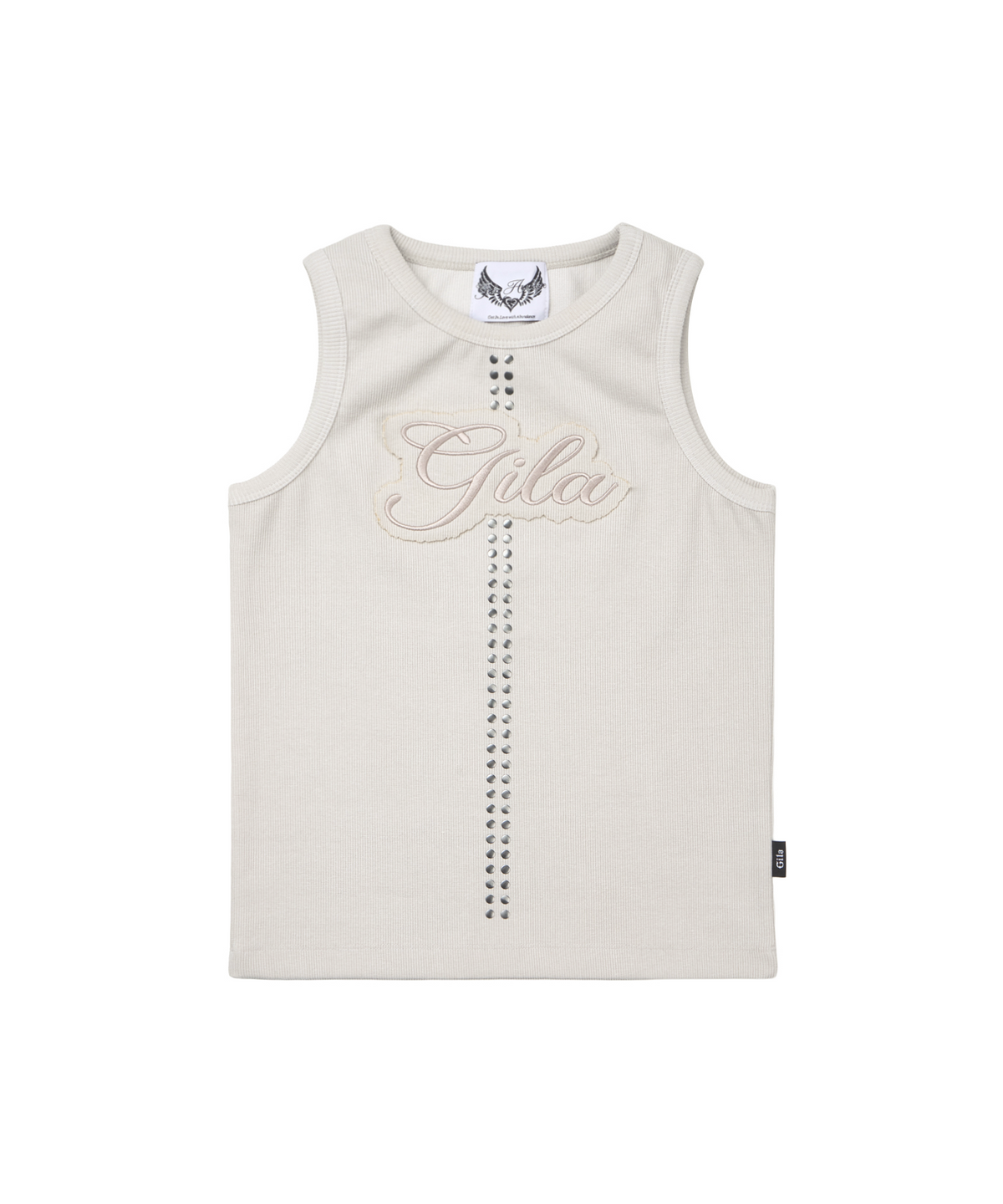 길라아카이브(GILAARCHIVE) STUD PATCH LOGO DYED SLEEVELESS_BEIGE