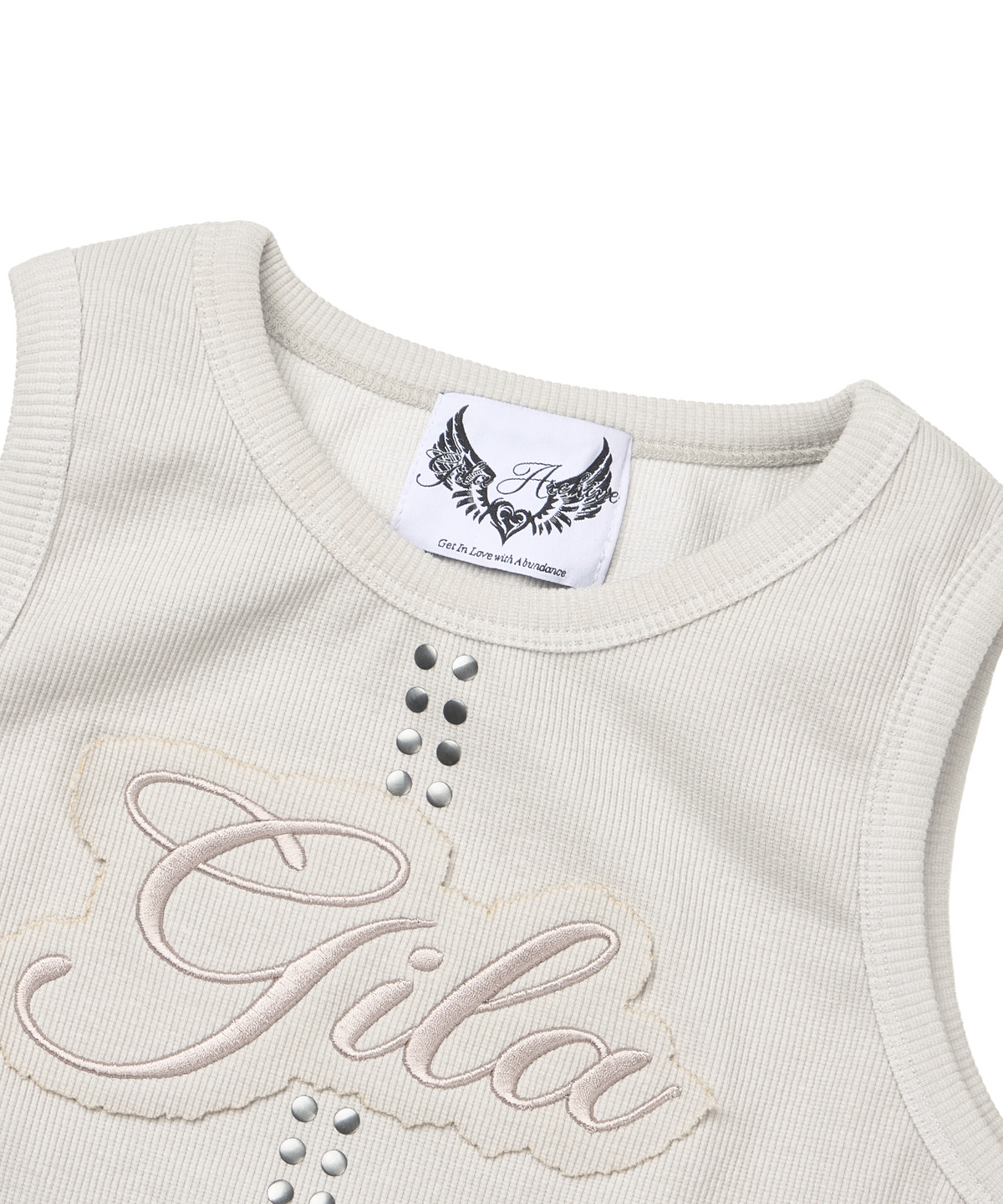 길라아카이브(GILAARCHIVE) STUD PATCH LOGO DYED SLEEVELESS_BEIGE