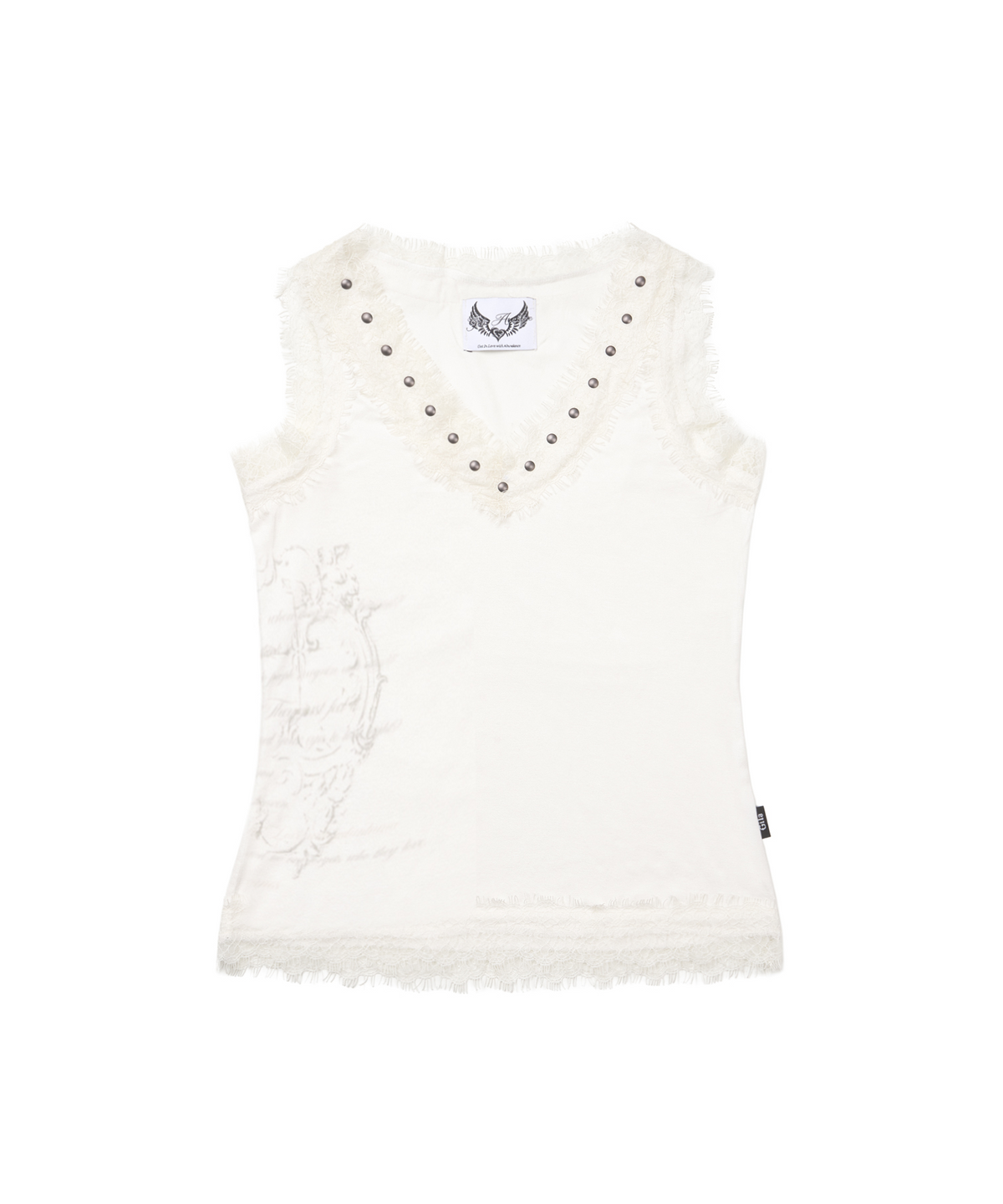 길라아카이브(GILAARCHIVE) LACE BLUR GRAPHIC SLEEVELESS_WHITE