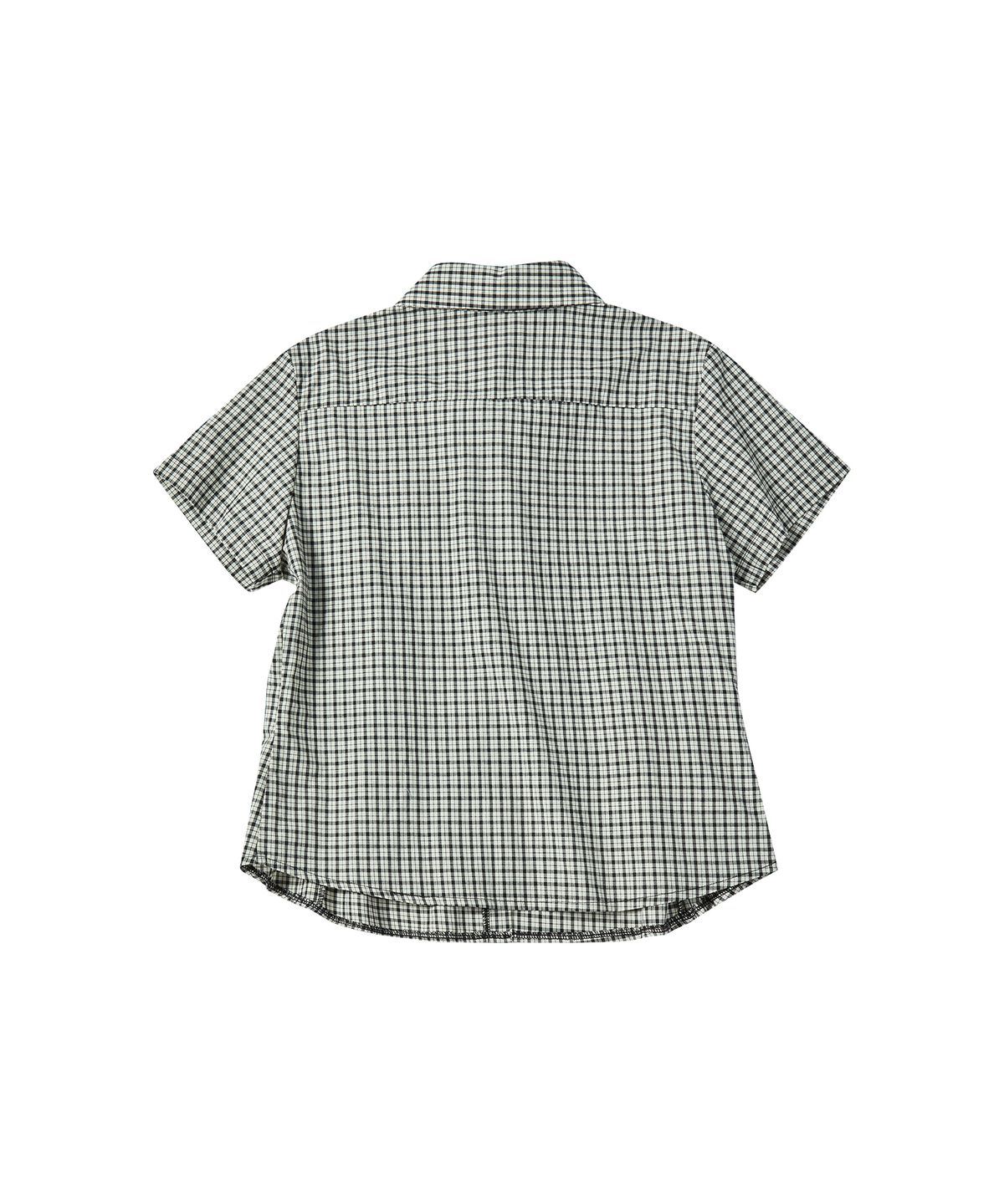 꼬모니노즈(COMONINOZ) W PINTUCK CHECK HALF SHIRTS [BEIGE]