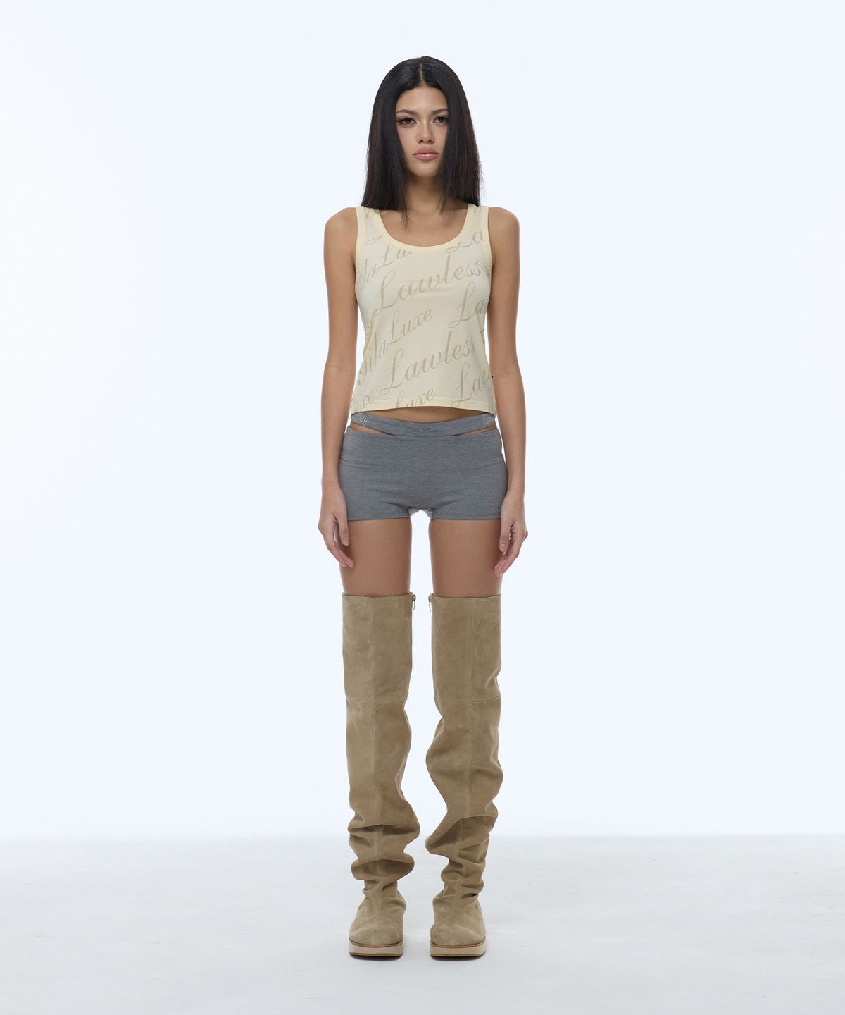 길라아카이브(GILAARCHIVE) FULL OVER LOGO SLEEVELESS_YELLOW