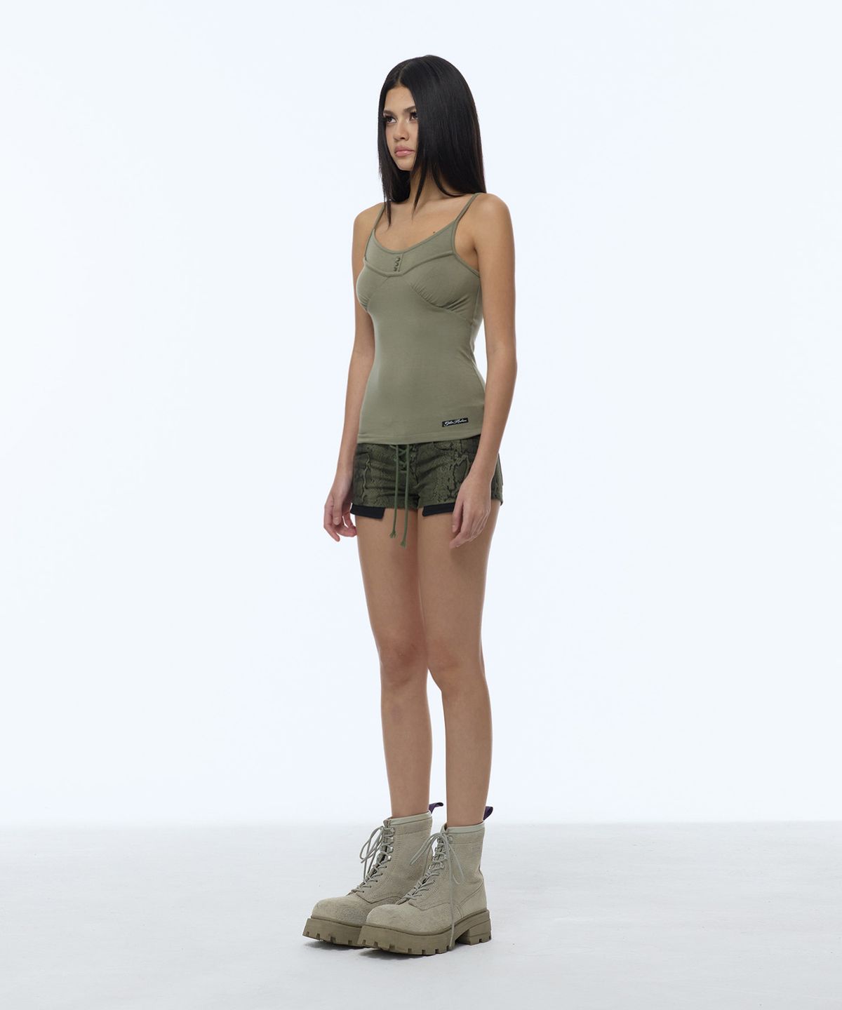 길라아카이브(GILAARCHIVE) DOUBLE LAYERED CAMISOLE_KHAKI