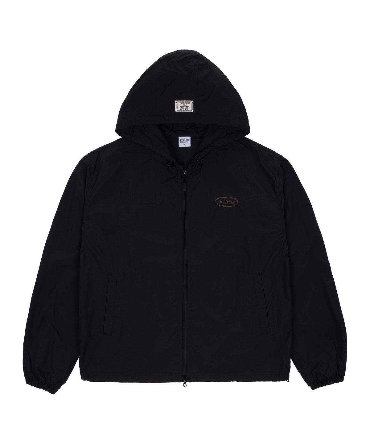 유니버스 가먼트(UNIVERSE GARMENT) 데일리 후드 윈드 브레이커 점퍼_BLACK