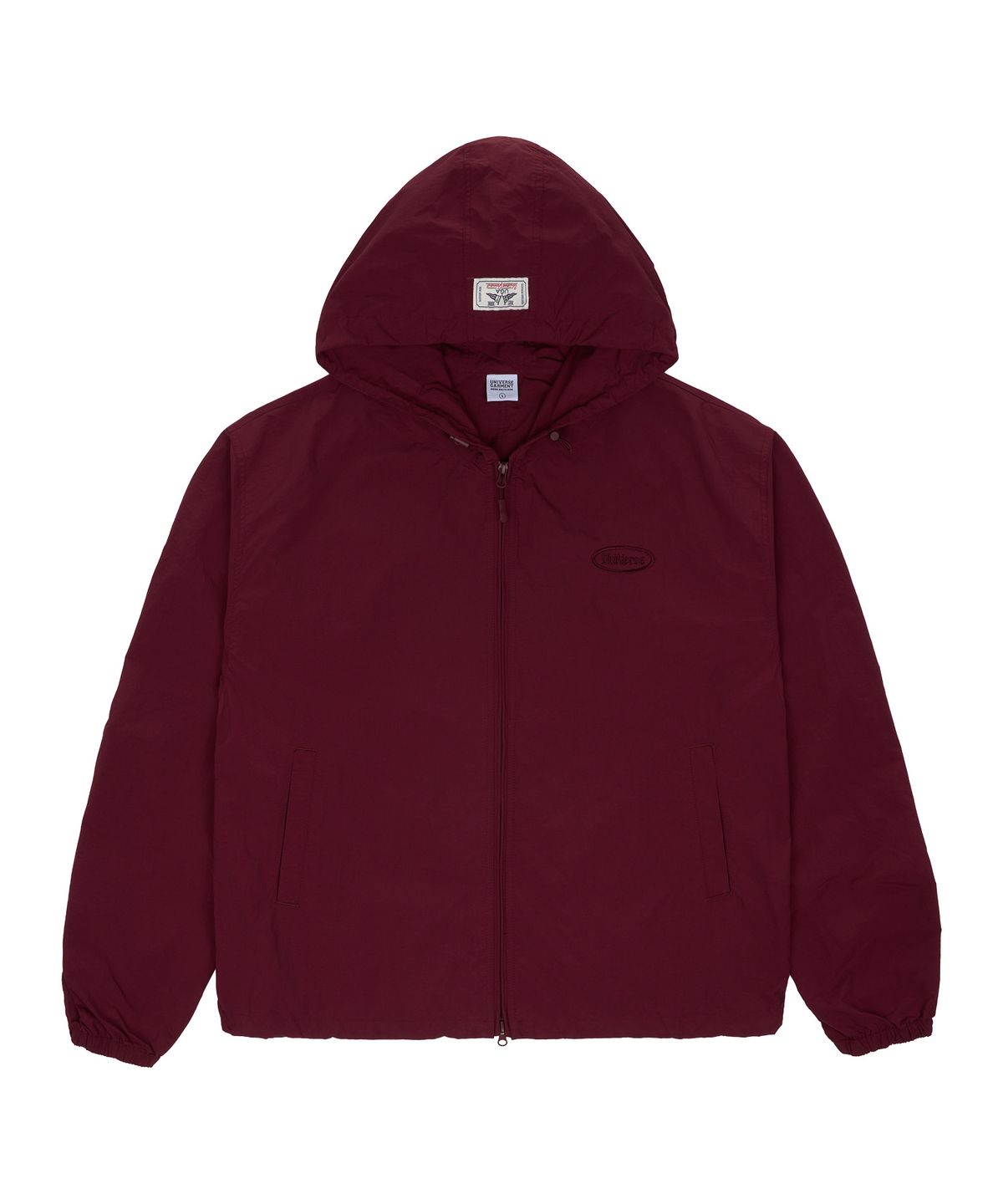 유니버스 가먼트(UNIVERSE GARMENT) 데일리 후드 윈드 브레이커 점퍼_BURGUNDY