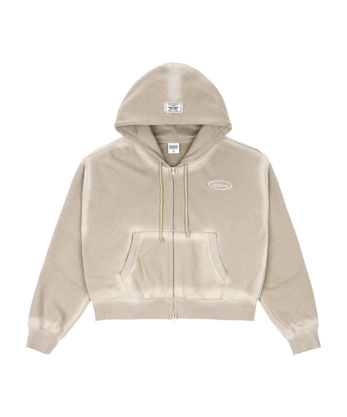 유니버스 가먼트(UNIVERSE GARMENT) 스프레이 후드 집업_BEIGE
