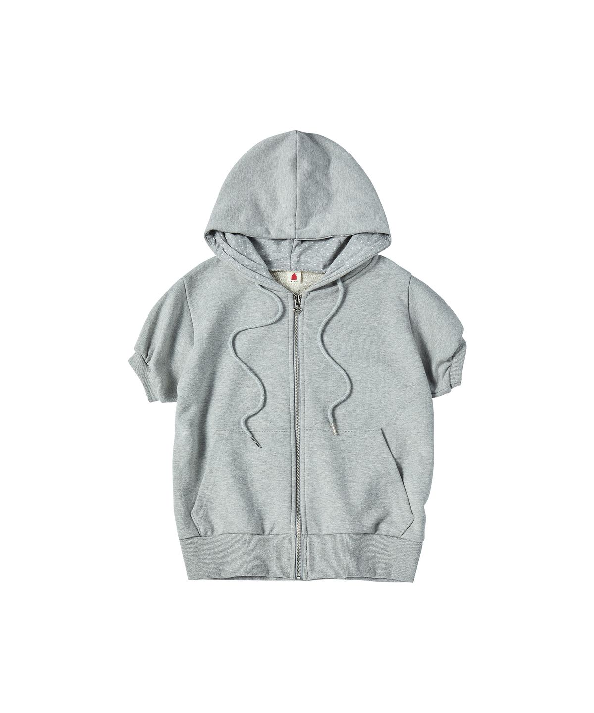 꼬모니노즈(COMONINOZ) W DOT HALF HOOD ZIP-UP [GRAY]