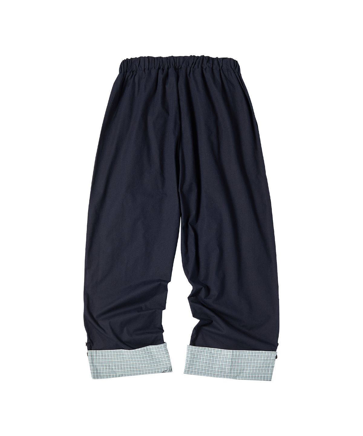 꼬모니노즈(COMONINOZ) W CHECK ROLLUP PANTS [NAVY]