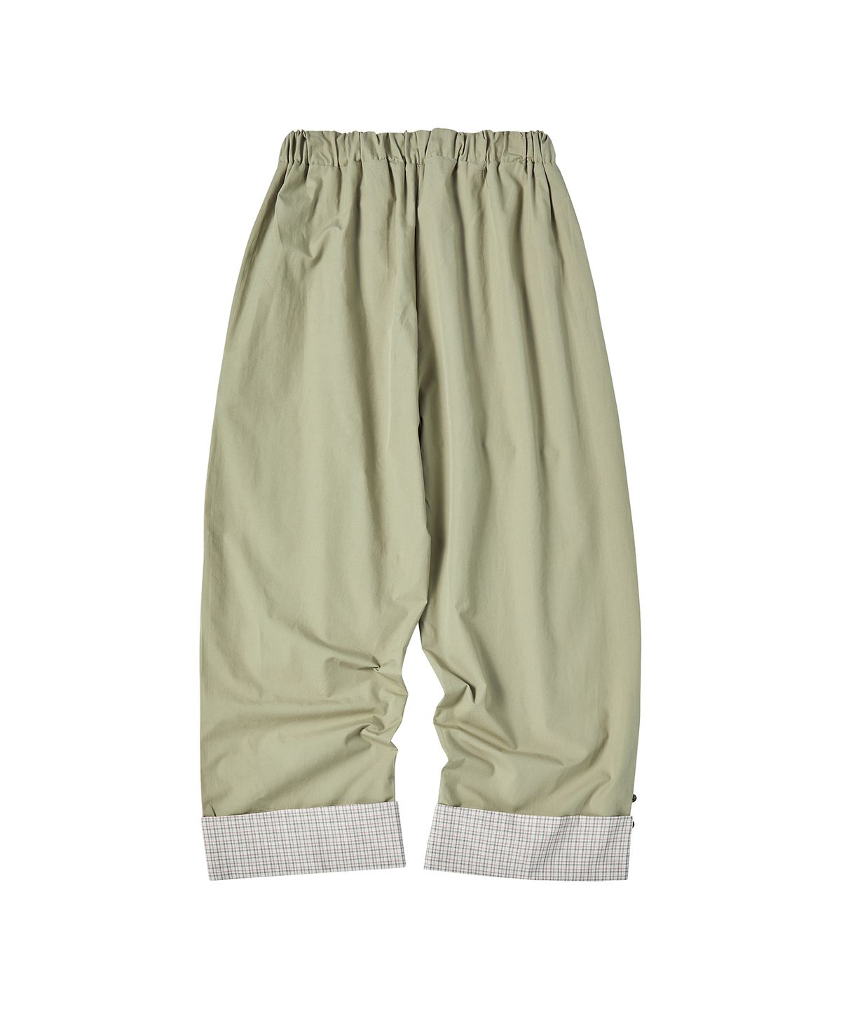 꼬모니노즈(COMONINOZ) W CHECK ROLLUP PANTS [KHAKI]