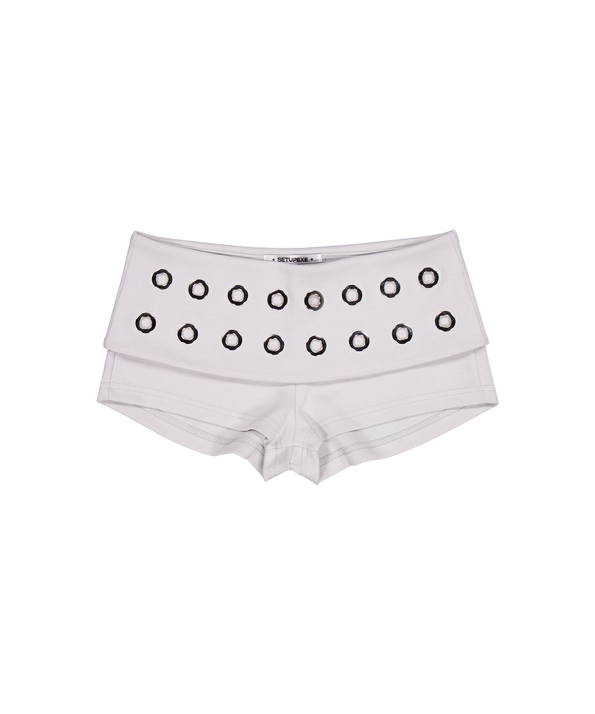 셋업이엑스이(SETUP-EXE) EYELET WAIST SHORT PANTS / GRAY