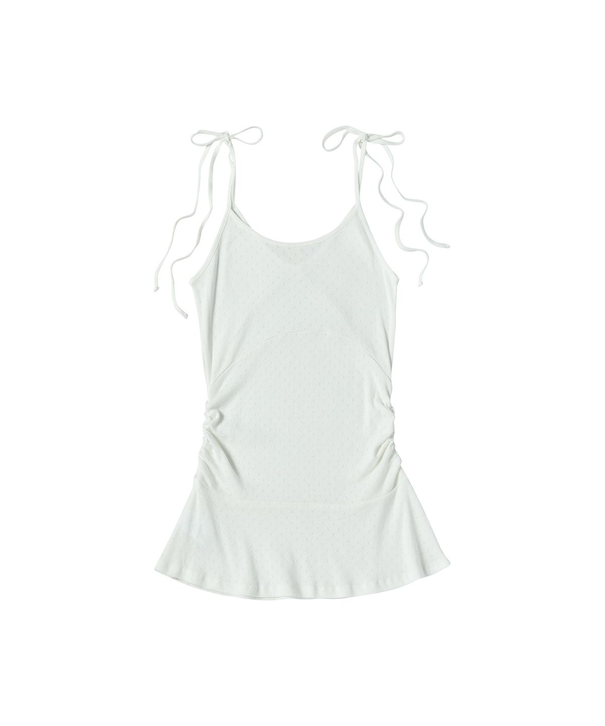 꼬모니노즈(COMONINOZ) W EYELET SHIRRING LONG SLEEVELESS [IVORY]
