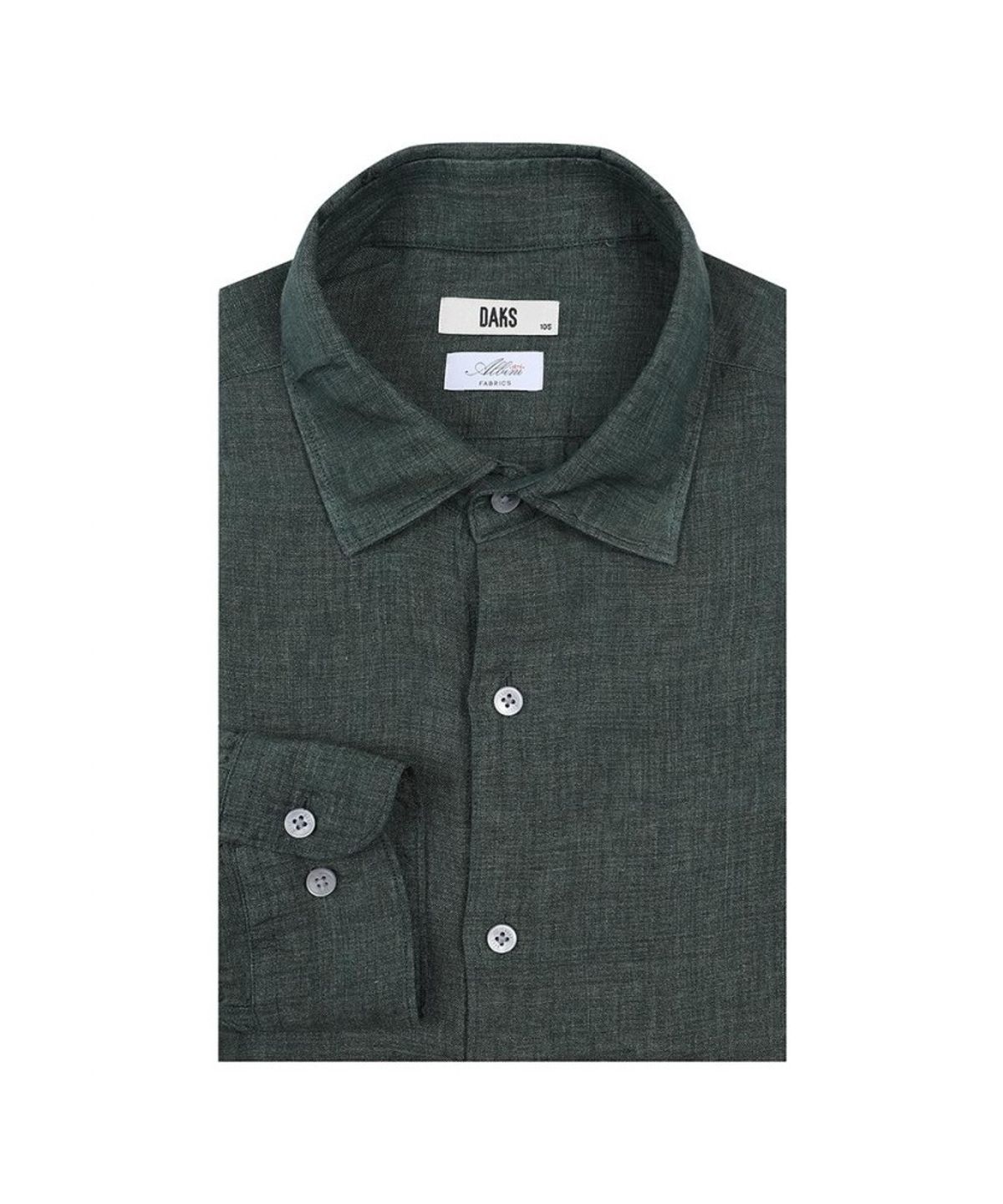 닥스셔츠(DAKS SHIRTS) 린넨100 솔리드 셔츠 컴포트슬림핏 그린_DLS1SHCL201E1