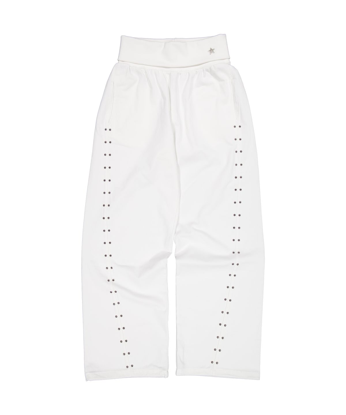 셋업이엑스이(SETUP-EXE) FOLDED WAIST STUD PANTS / WHITE
