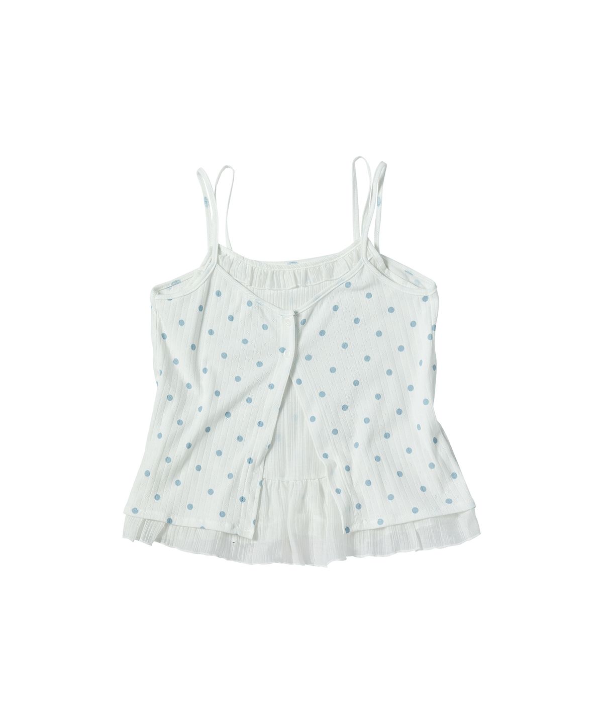 꼬모니노즈(COMONINOZ) W DOT LAYERED SLEEVELESS [IVORY]