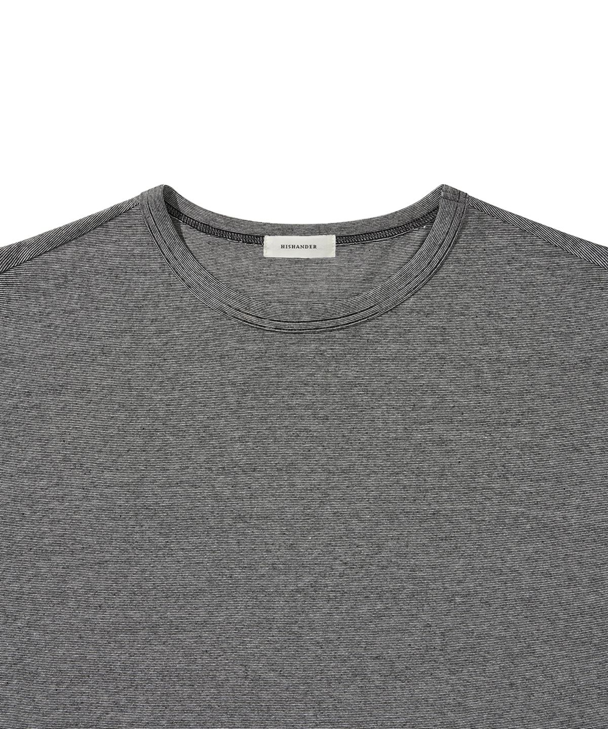 히즈핸더(HISHANDER) FINE STRIPE S/S TEE BLACK