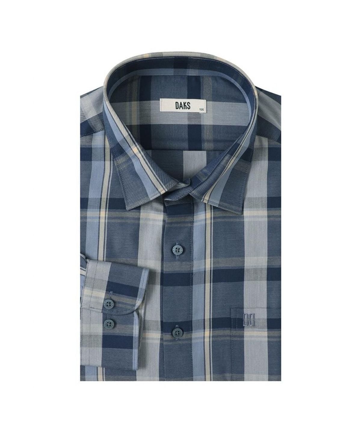 닥스셔츠(DAKS SHIRTS) 면혼방 미디움 체크 캐주얼 셔츠 레귤러핏 네이비_DLA2SHCL123N1
