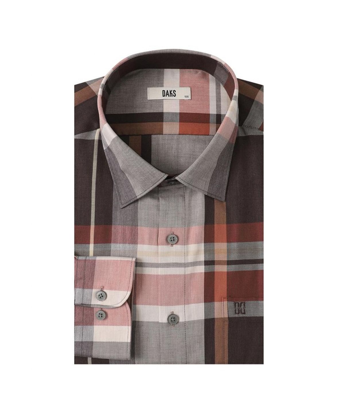 닥스셔츠(DAKS SHIRTS) 면혼방 빅 체크 캐주얼 셔츠 브라운_DLA2SHCL140W1