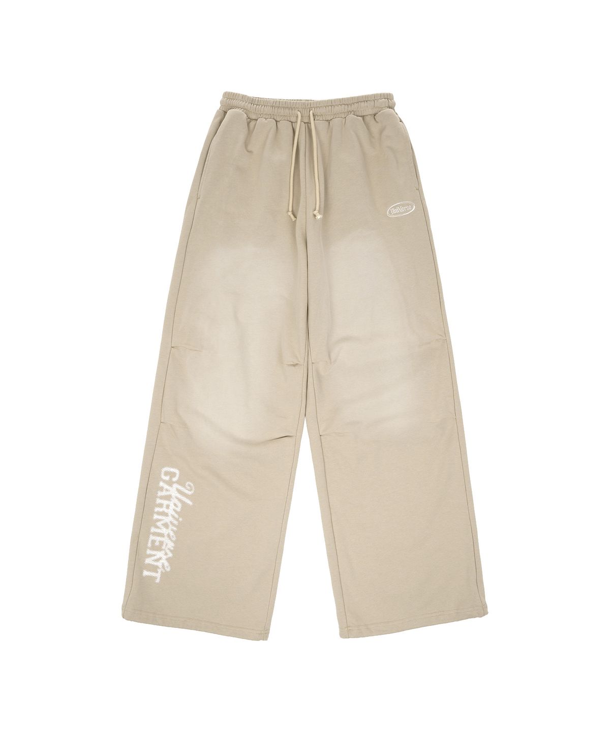 유니버스 가먼트(UNIVERSE GARMENT) 스프레이 와이드 스웻 팬츠_BEIGE