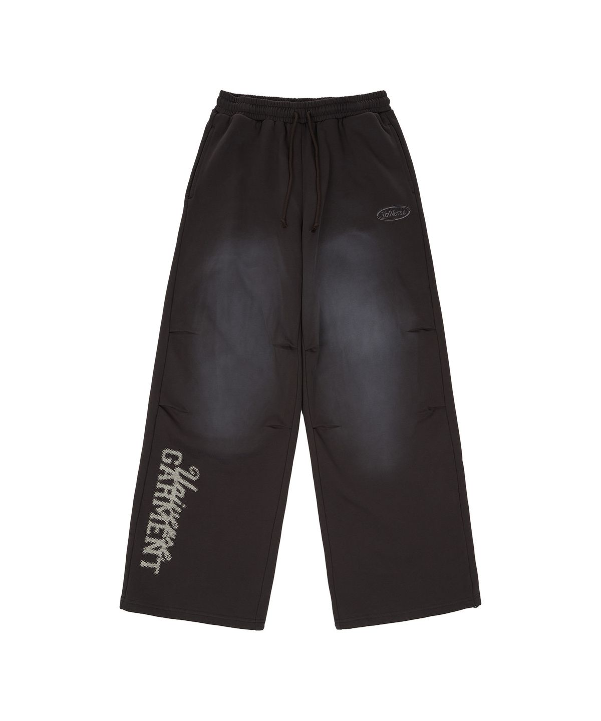 유니버스 가먼트(UNIVERSE GARMENT) 스프레이 와이드 스웻 팬츠_CHARCOAL