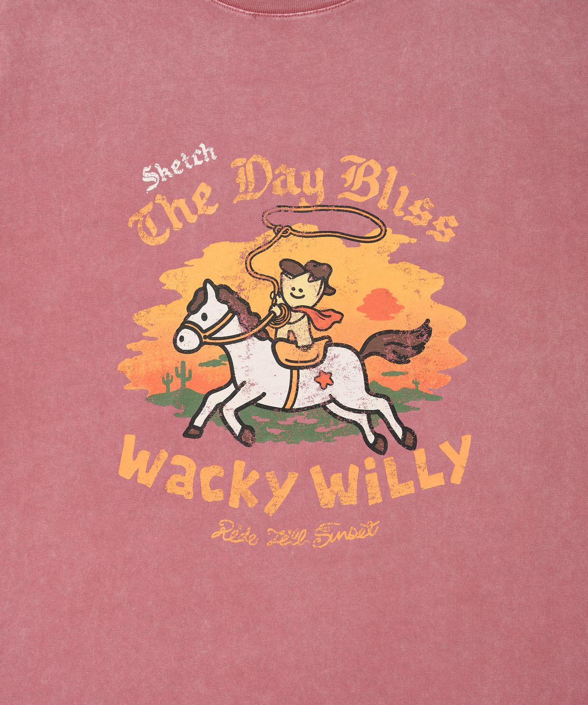 와키윌리(WACKY WILLY) 키키 라이딩 반팔티셔츠 핑크