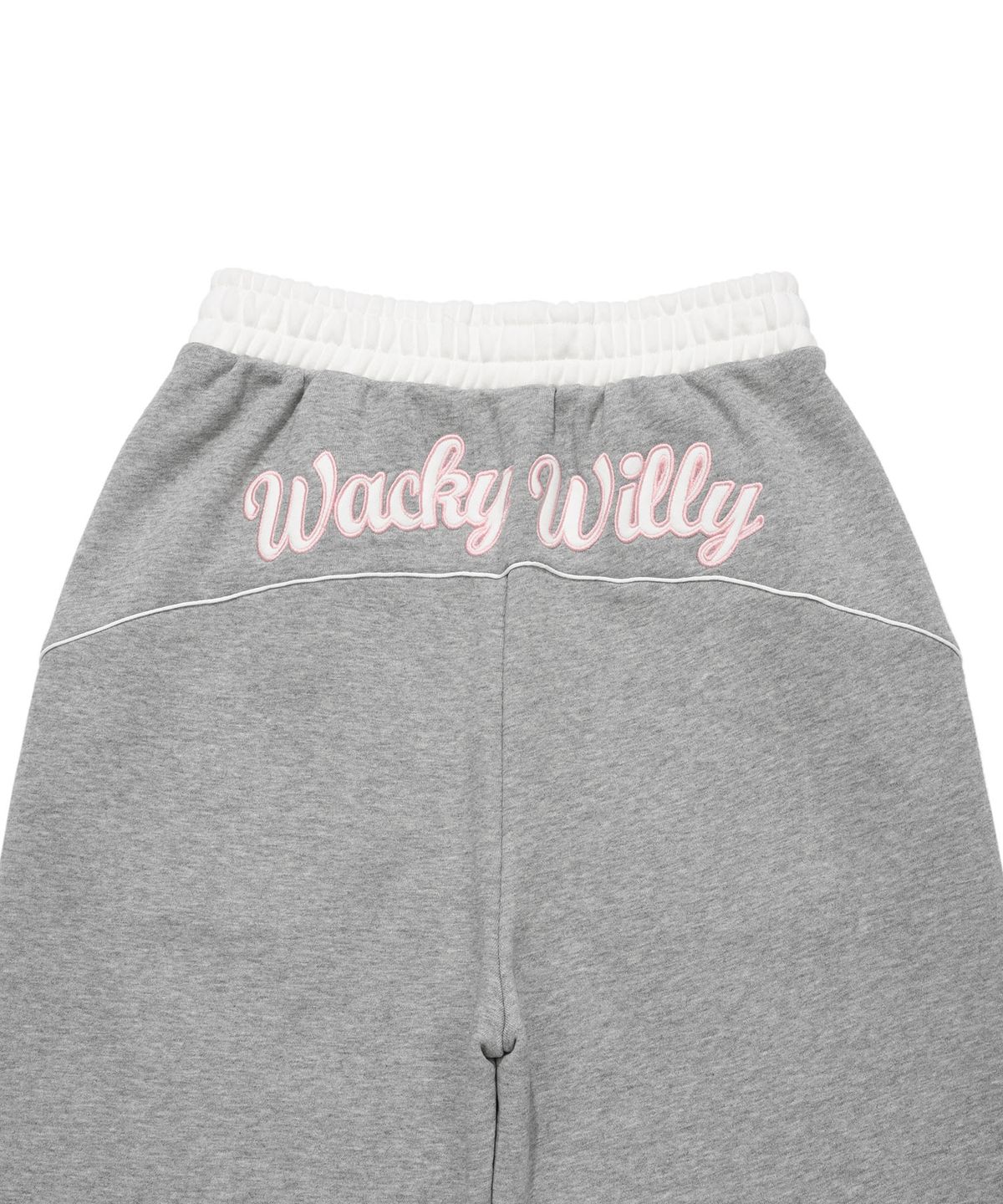 와키윌리(WACKY WILLY) 우먼스 배색 와이드핏 스웻팬츠 그레이
