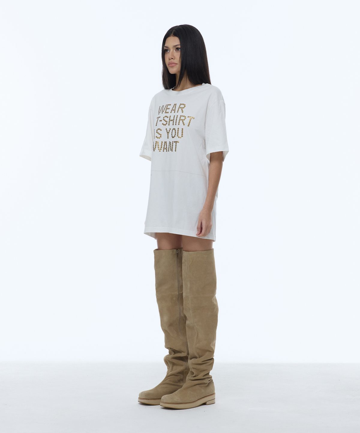 길라아카이브(GILAARCHIVE) D.I.Y CUT-OFF OVERSIZE T-SHIRTS_WHITE