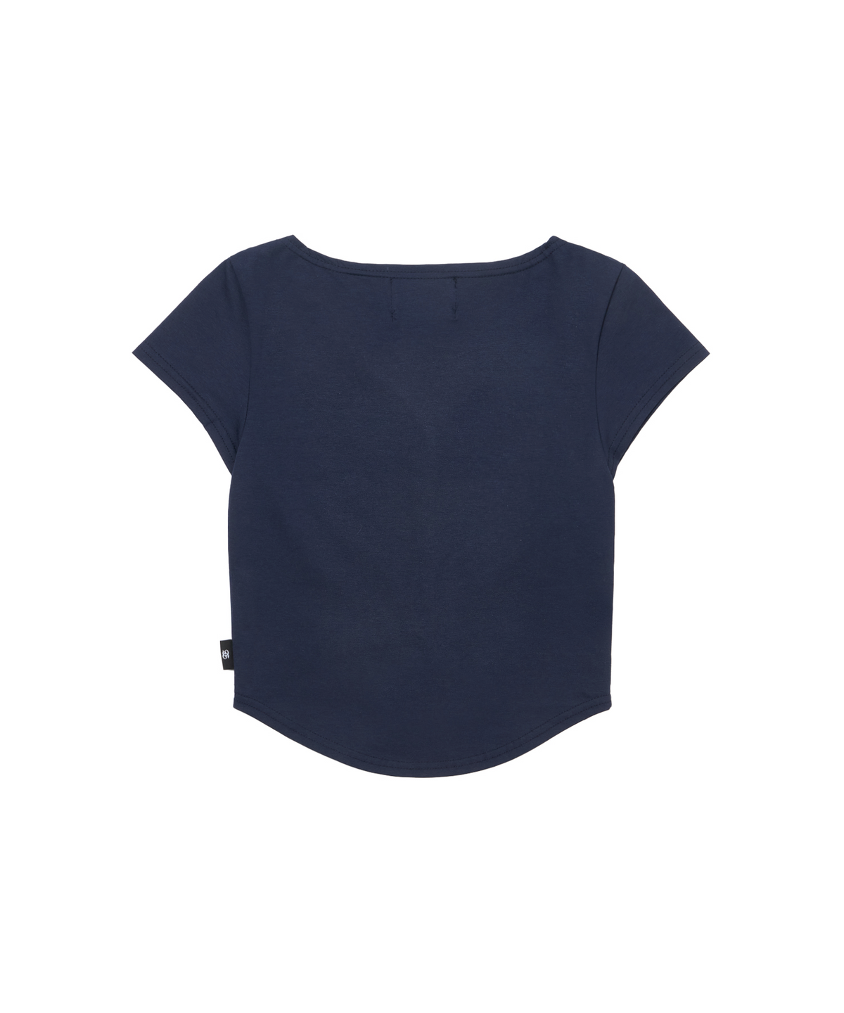 길라아카이브(GILAARCHIVE) LETTERING BUTTON CROP T-SHIRTS_NAVY