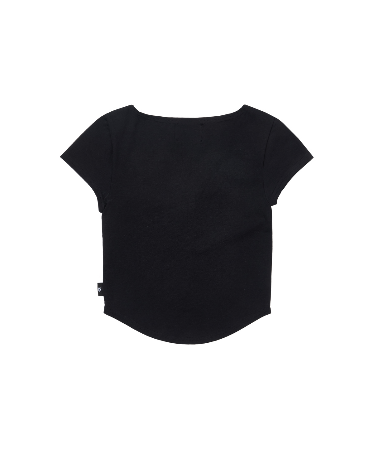 길라아카이브(GILAARCHIVE) LETTERING BUTTON CROP T-SHIRTS_BLACK