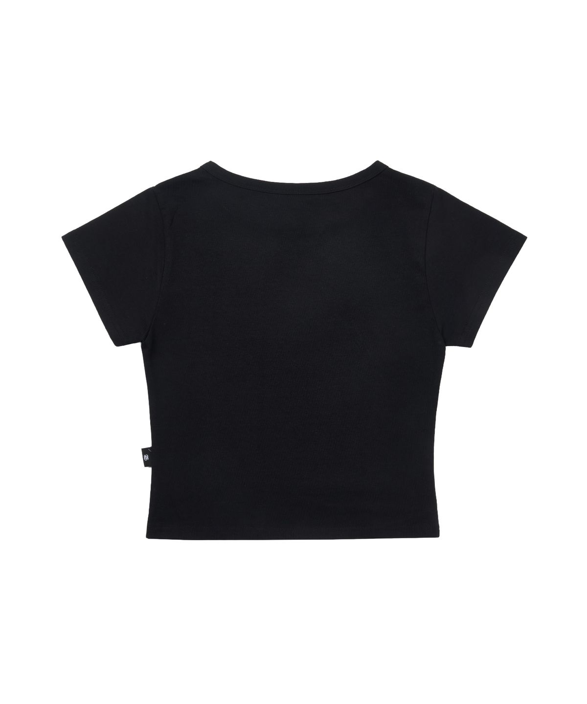 길라아카이브(GILAARCHIVE) SCRATCHED BOLD LOGO CROP T-SHIRTS_BLACK