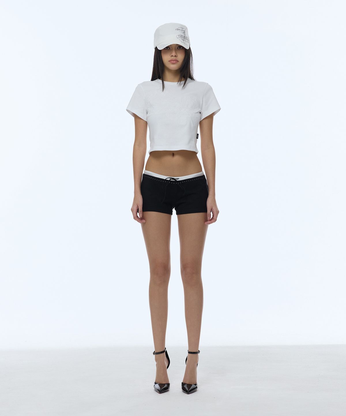 길라아카이브(GILAARCHIVE) G&R LOGO CROP TOP_WHITE