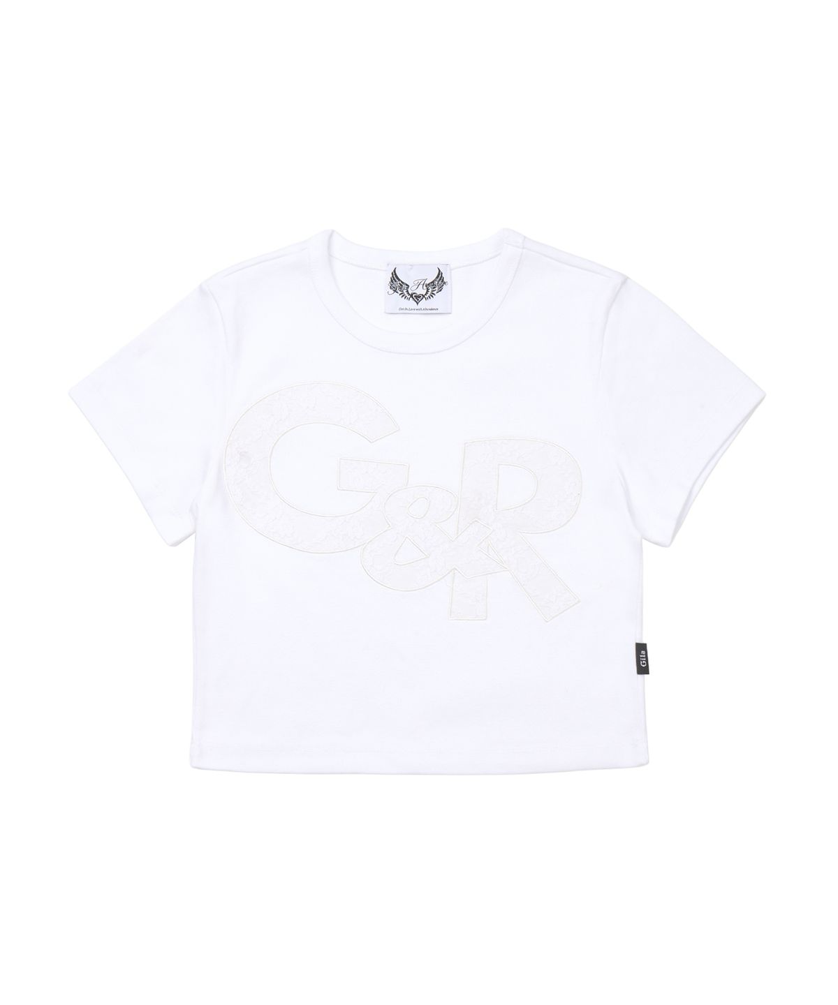 길라아카이브(GILAARCHIVE) G&R LOGO CROP TOP_WHITE