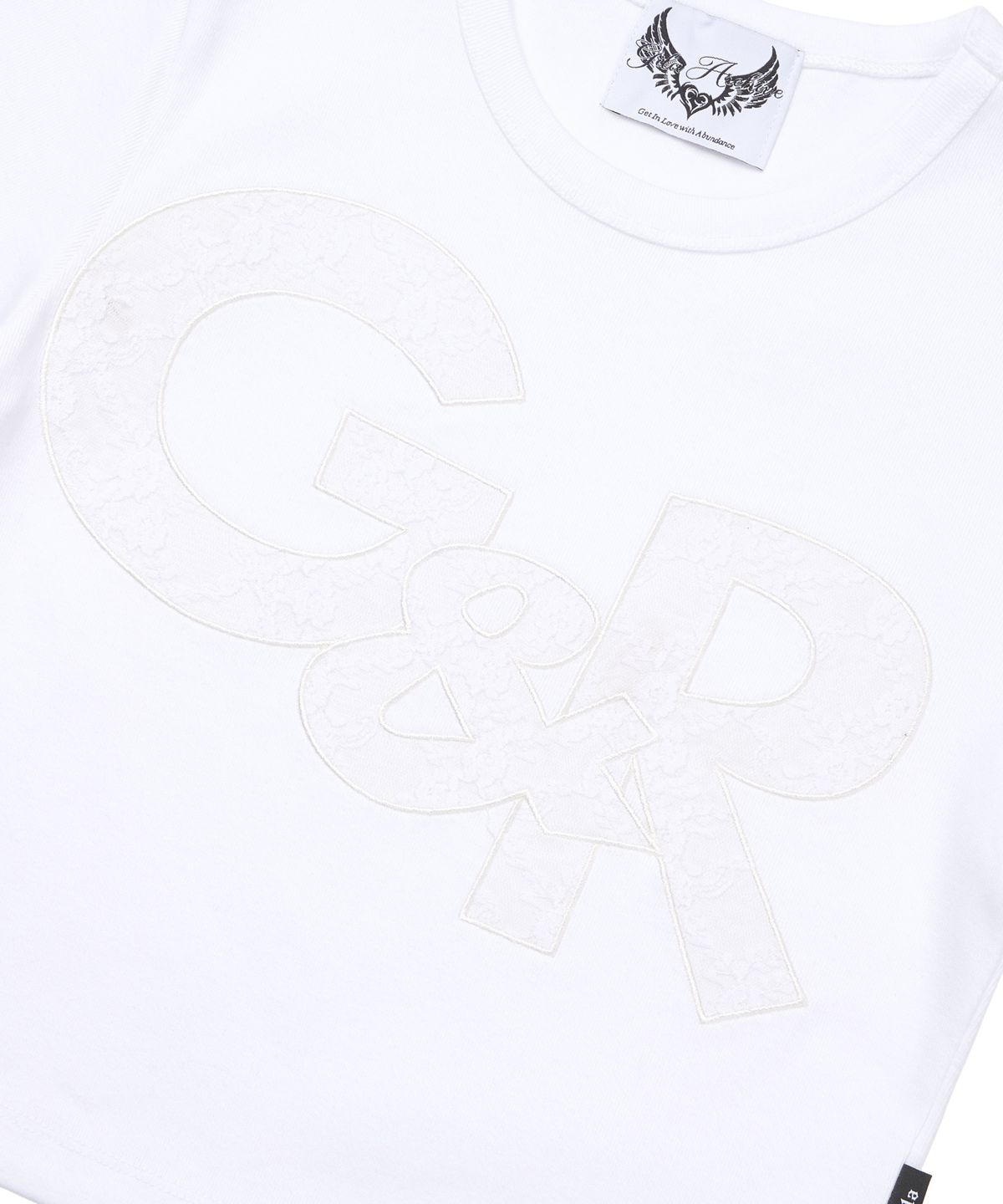 길라아카이브(GILAARCHIVE) G&R LOGO CROP TOP_WHITE