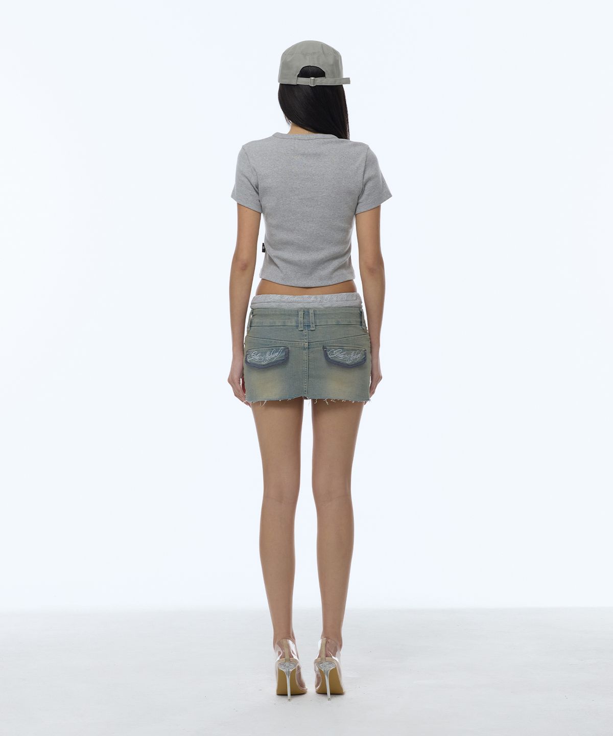 길라아카이브(GILAARCHIVE) G&R LOGO CROP TOP_GREY