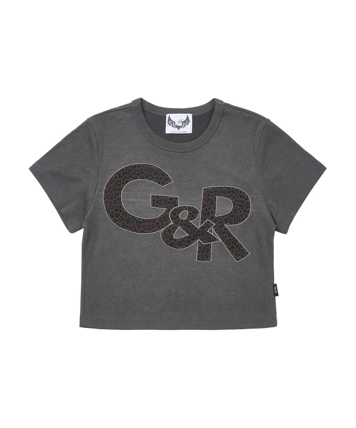 길라아카이브(GILAARCHIVE) G&R LOGO CROP TOP_CHARCOAL