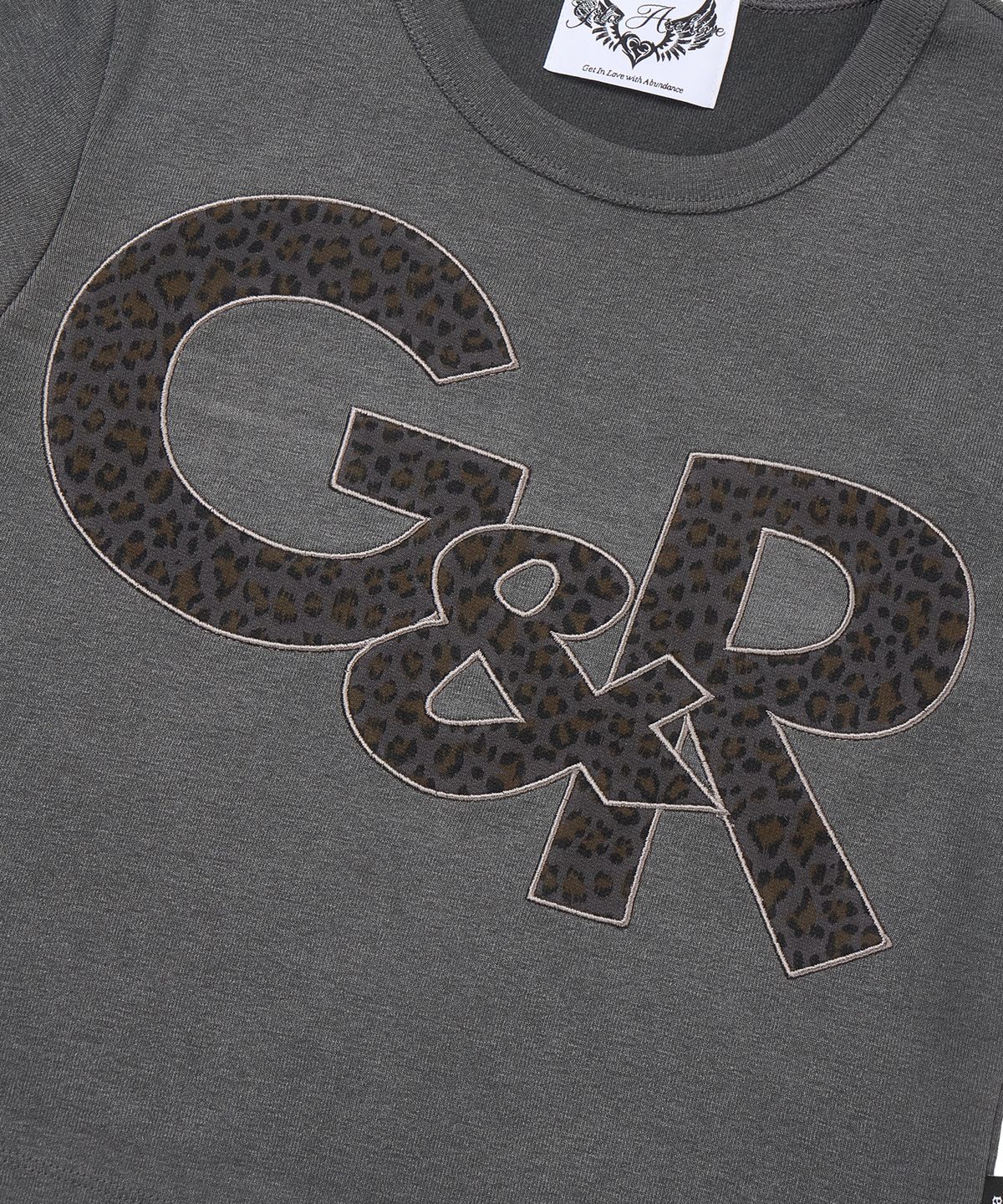 길라아카이브(GILAARCHIVE) G&R LOGO CROP TOP_CHARCOAL