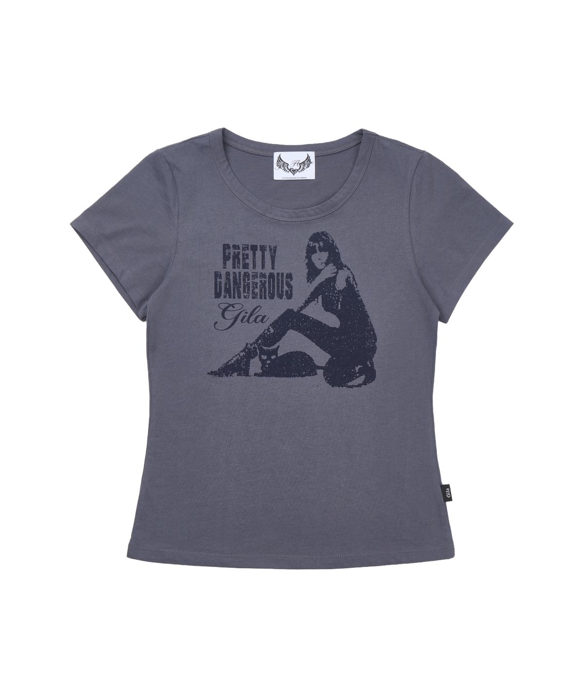 길라아카이브(GILAARCHIVE) DANGER GIRL CROP T-SHIRTS_NAVY