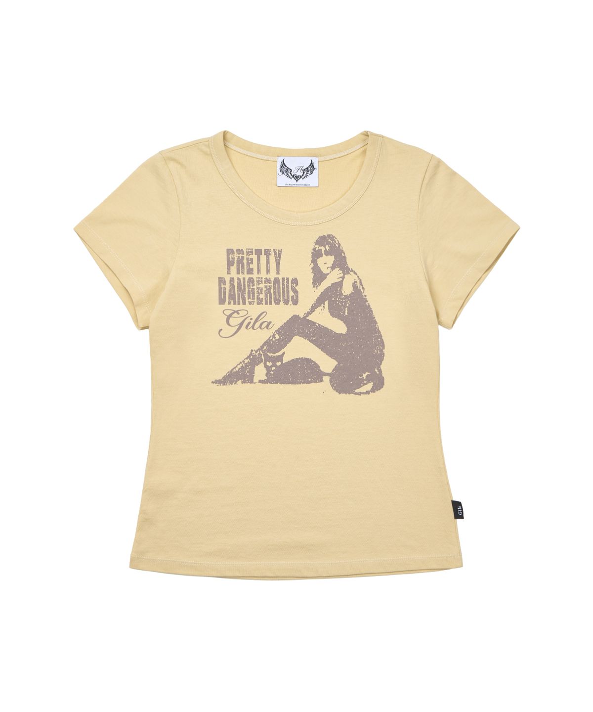 길라아카이브(GILAARCHIVE) DANGER GIRL CROP T-SHIRTS_YELLOW