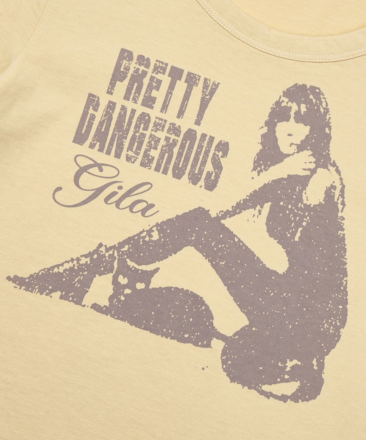 길라아카이브(GILAARCHIVE) DANGER GIRL CROP T-SHIRTS_YELLOW