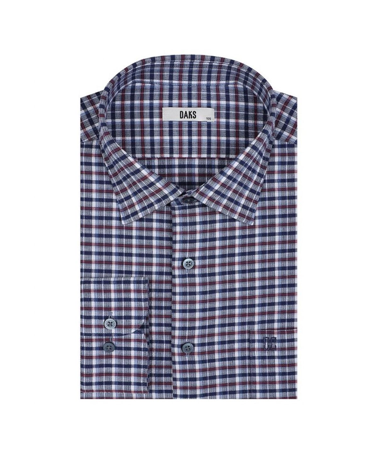 닥스셔츠(DAKS SHIRTS) 린넨혼방 스몰체크 셔츠 레귤러핏 블루_DLS2SHCL110B1