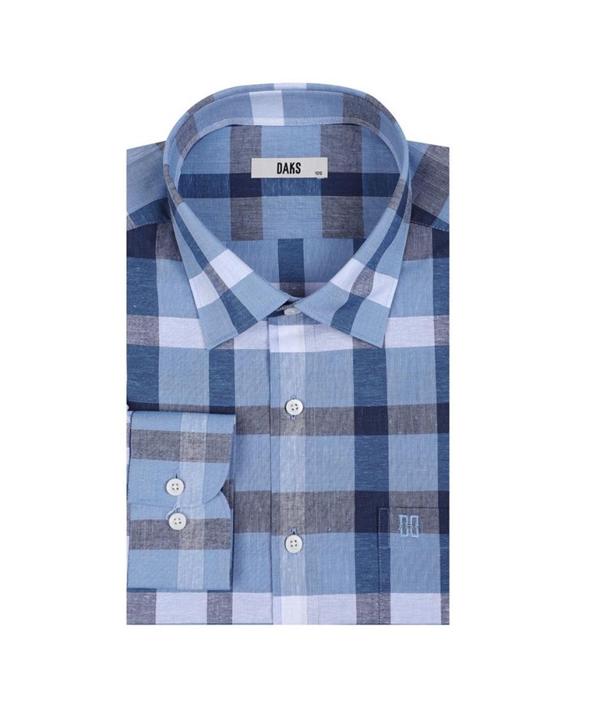 닥스셔츠(DAKS SHIRTS) 린넨혼방 라지체크 셔츠 레귤러핏 블루_DLS2SHCL130B1